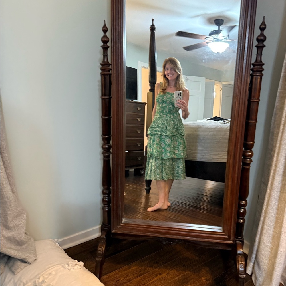 Elegant Green Floral Dress